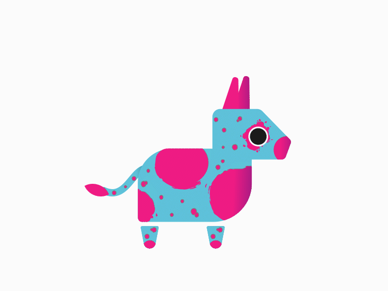 Piñata Hop animal animation characterdesign gif illustration motion motiongraphics vector