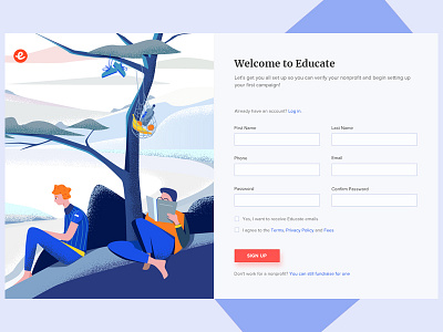 Educate banner education form form design illustation reading uidesign