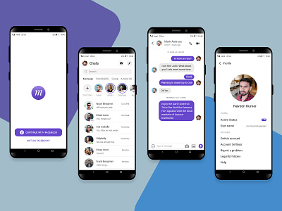 messenger Revamp banner chat design message messenger mobile mobile app status uidesign