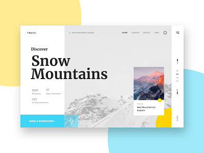 Travy 3 banner design illustation mountain snow uidesign