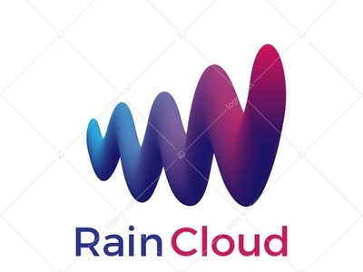 Raincloud logo abstract cloud curvature curve design gradient graph logo rain vector