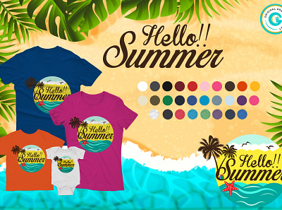 Hello Summer Social media advertising design advertising beach brand branding freelancer graphicdesign sea summer t shirt