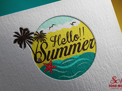 Hello Summer Social MediaAdvertising Design advertising beach brand branding freelancer fun graphicdesign illustration ocean sea summer water