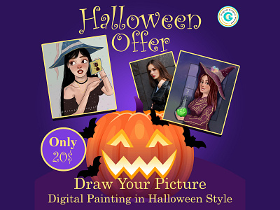 Halloween advertising For Social Media ad advertising branding digital painting facebook freelancer graphic design graphicdesign halloween pumpkin socialmedia