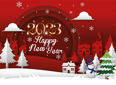 Happy New Year 2023 "Red" 2023 christmas design freelancer graphic design graphic design graphicdesign new year photoshop