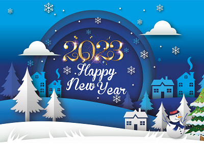 Happy New Year 2023 "Blue" 2023 christmas freelancer graphic design illustration photoshop