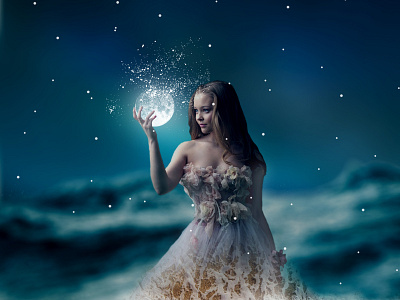 Sea and moon Magic Photo Manipulation digital art freelancer graphicdesign magic manipulation moon sea