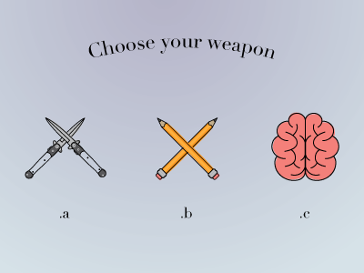 Choose Your Weapon icons illustration weapons