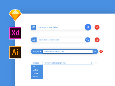 Google Inspired Search Bar UI Design bar design download free google illustrator material search sketch ui xd