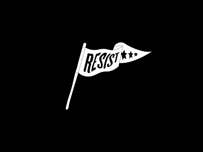 #Resist black flag illustration nomuslimban nowall resist white