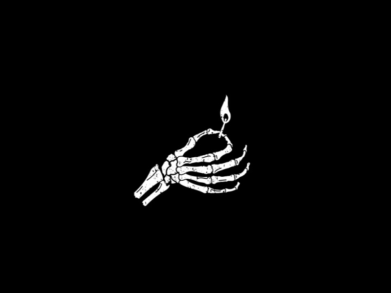 Light the Darkness black and white hand illustration match motion skeleton