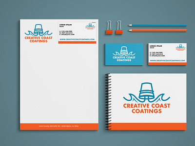 Logo & Stationery Concepts - Creative Coast Coatings branding logo stationery