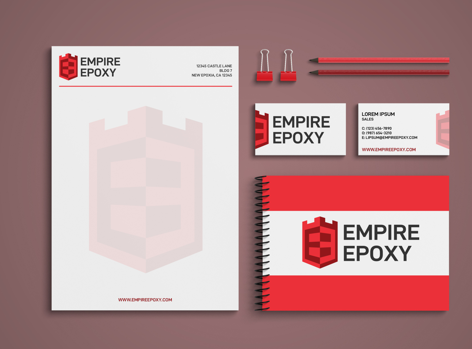 Logo & Stationery Concepts Empire Epoxy by Tyler Ruffino on Dribbble