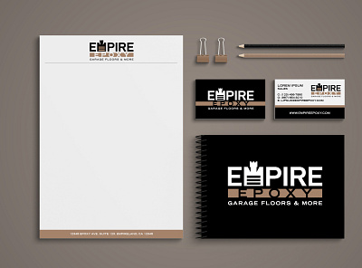 Logo & Stationery Concepts - Empire Epoxy (v2) branding logo stationery