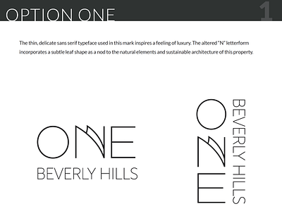 One Beverly Hills Logo/Wordmark Concept branding design logo los angeles