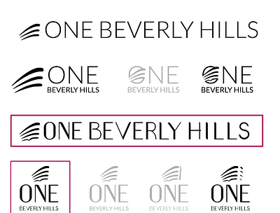 One Beverly Hills Logo/Wordmark Explorations branding logo process