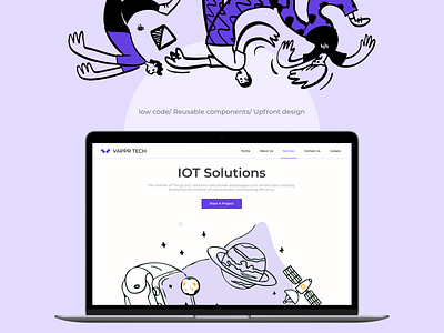 Vappr Tech Web Design design flat illustration interface tech tech website ui ux webdesign