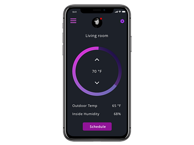 Thermostat - iPhone X design iphonex mobile app design thermostat web deisgn