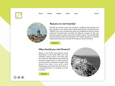 Explora - travel blog and guide travel typography ux design web deisgn