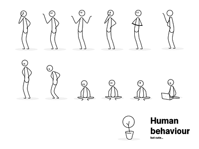 Human behaviours illustration sketch vector