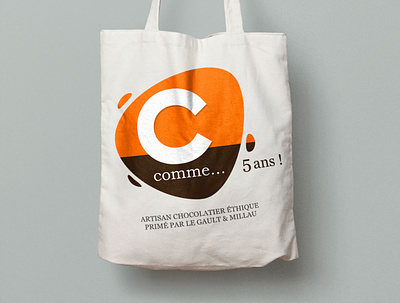 Chocolaterie C Comme - 5 years tote bag gift brand brand identity identity illustration logotype