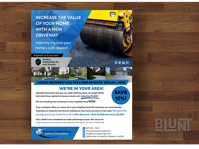 Flyer design for a paving company