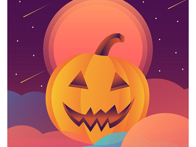 Jack'O Latern autumn cartoon character halloween illustration night pumpkin vector