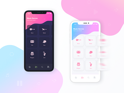 Music App - genres concept