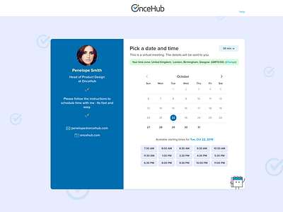 OnceHub - Pick Date & Time (step 2)