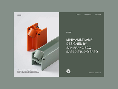 H-beam Lamp design ecommerce minimal typography ui ui design web