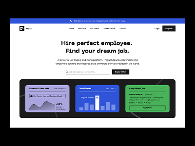 Morski - Job Finder career clean finder hiring job platform remote ui uitrends ux web web design