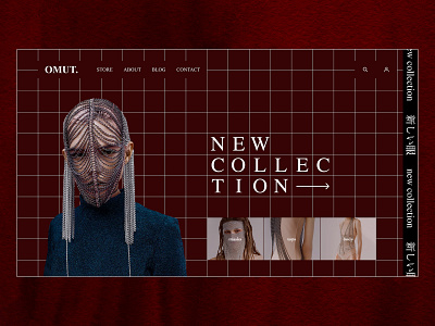 OMUT Jewelry — Homepage art brand branding brutalism clean design ecommerce ecommerce design fashion fashion brand identity interface minimal red type typography ui ux web website