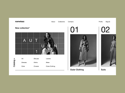Namelazz - Homepage art branding design ecommerce fashion brand identity minimal type typography ui web
