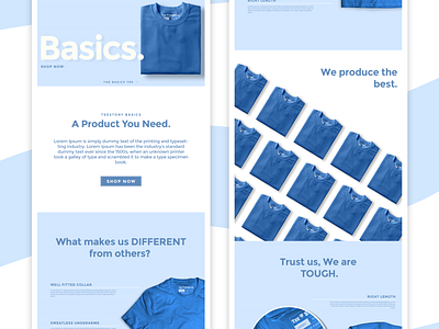 Basics Merch Landing Page app application branding design graphic graphic design ui ui ux design web