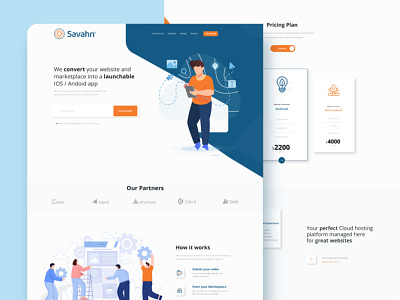 Savahn Landing Page UI brand and identity branding coding dashboard ui flat design graphic design interaction design landing page ui logo minimalism mobile application product design prototype ui ux user experience user interface ux design web ui website design wireframing