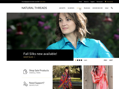 Natural Threads Home webdesign