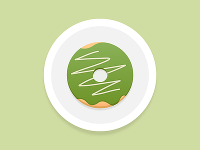 Matcha Donut For Breakfast 🍩 breakfast dessert donut green tea icon illustration matcha
