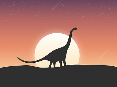 Dinosaur dinosaur dusk illustration sun sunset