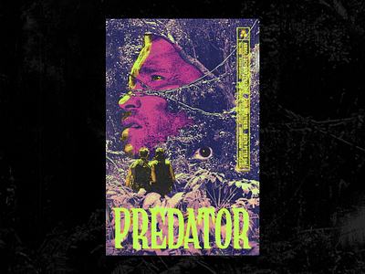 Predator Movie Poster arnold collage custom type design movie movie poster photo photo collage photography poster predator screenprint typography