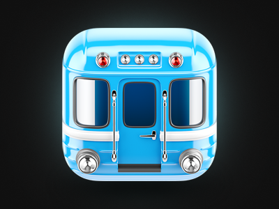 Subway Train Icon 3d app icon ios render subway train ui