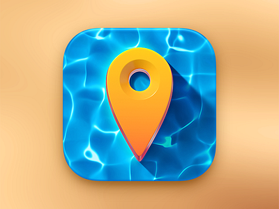 Marine Locator Icon 3d app icon ios navigation render ui
