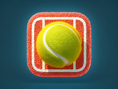 Tennis Ball Icon 3d app ball icon ios realistic render skeuomorphism tennis ui
