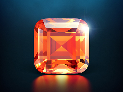 Gemstone iOS Icon 3d app flare gemstone icon ios ios7 jewel realistic render ui