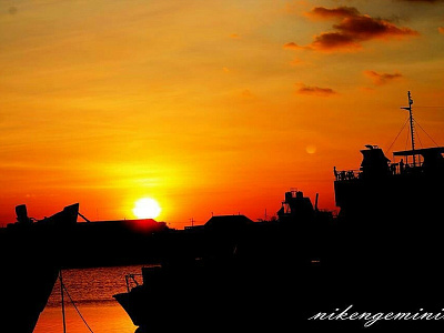 Orange Sun Set landscapephotography photography sceneryphotography ship sunset