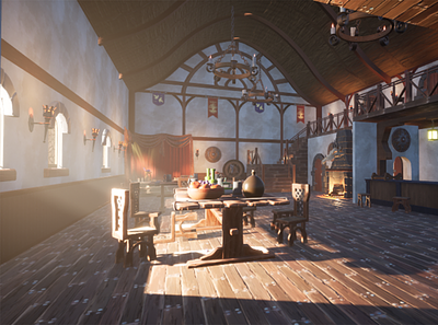 Medieval Tavern - The Hot Coin 3d 3d art 3dmodeling environment gameart unrealengine