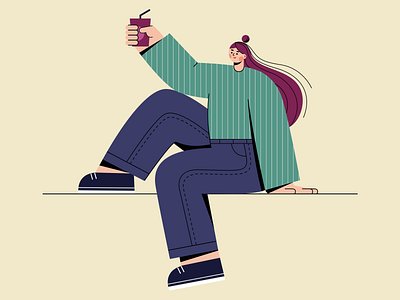 Cheers design drink girl illustration