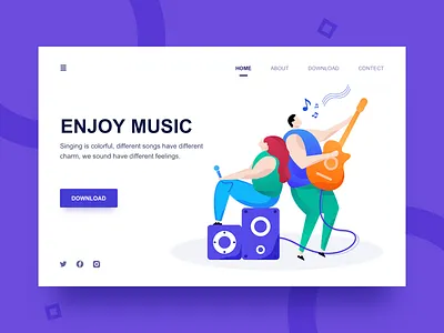 SINGING illustration music sing song ui web