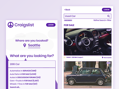 Craigslist UI app craigslist redesign ui