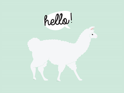 Hello! Alpaca alpaca design hello illustration mint