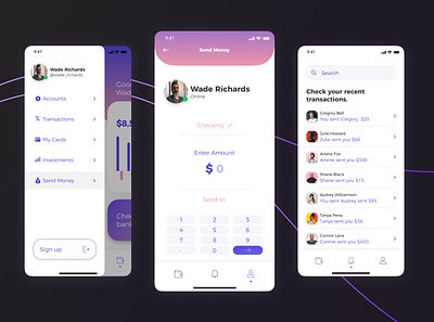Transfer app design bank app color design finance app financial fintech iphone simple simple design ui user experience user interface ux